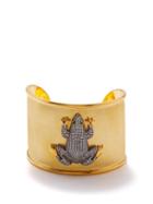 Begum Khan - Prince Frog Crystal & 24kt Gold-plated Cuff - Womens - Gold Multi