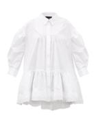Matchesfashion.com Simone Rocha - Scalloped-trim Gathered Cotton Blouse - Womens - White