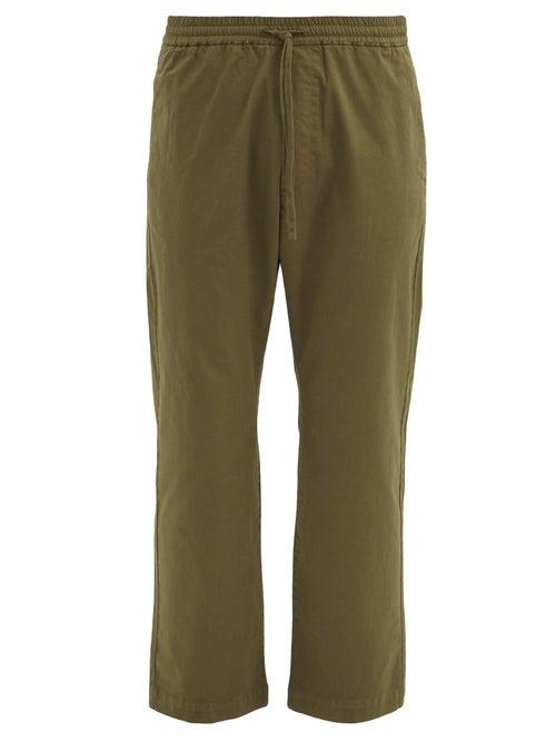 Matchesfashion.com Barena Venezia - Bativoga Drawstring-waist Cotton-blend Trousers - Mens - Khaki