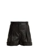 Stella Mccartney Pleated Faux-leather Shorts