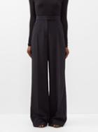 Raey - High-waist Silk Wide-leg Pyjama Trousers - Womens - Black