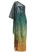 Matchesfashion.com Mary Katrantzou - Isolde Gradient Sequinned One Shoulder Gown - Womens - Green Multi