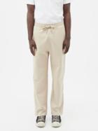 Ami - Logo-embroidered Organic-cotton Jersey Track Pants - Mens - Beige