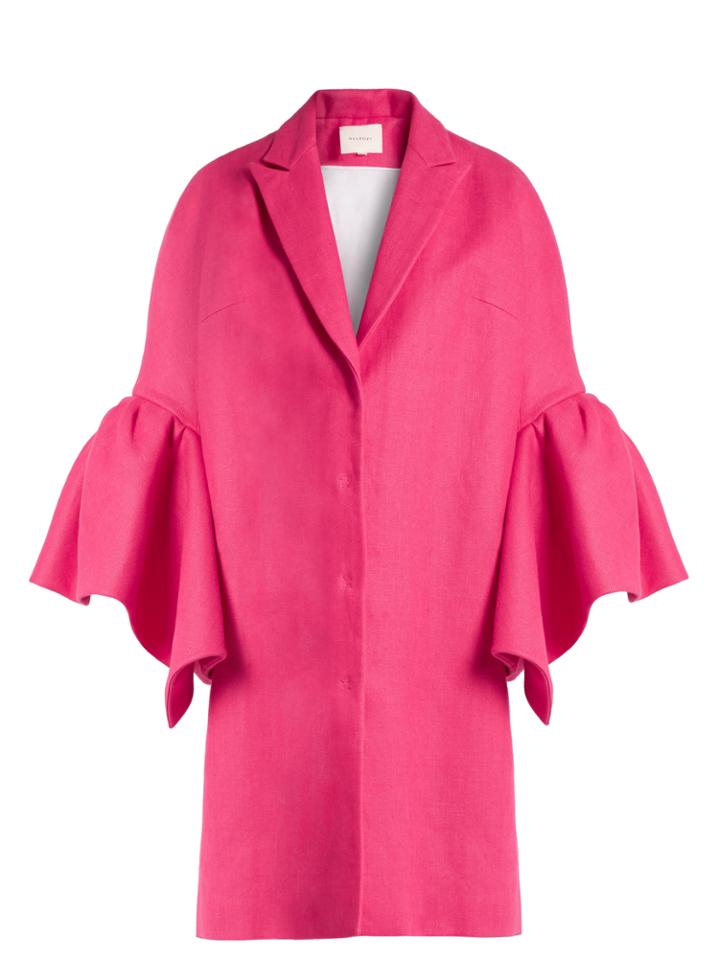 Delpozo Fluted-sleeved Linen Coat