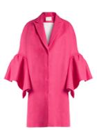 Delpozo Fluted-sleeved Linen Coat
