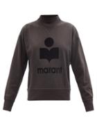 Isabel Marant Toile - Moby Flocked-logo Cotton-blend Jersey Sweatshirt - Womens - Black