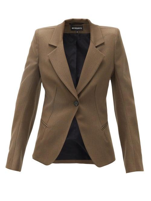 Matchesfashion.com Ann Demeulemeester - Tailored Single-breasted Wool-twill Blazer - Womens - Khaki