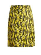 Matchesfashion.com Prada - Banana Print Wrap Cotton Skirt - Womens - Yellow Print