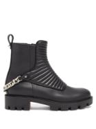 Matchesfashion.com Christian Louboutin - Maddic Max Chain-link Ribbed-leather Ankle Boots - Womens - Black