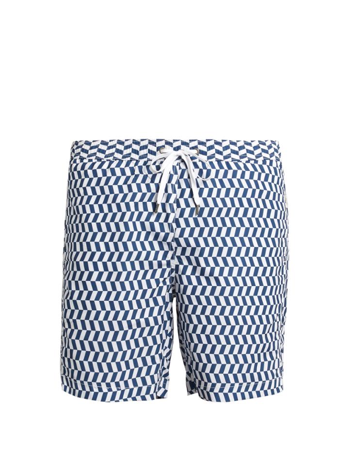 Onia Calder Chevron-print Swim Shorts