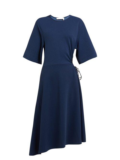 Matchesfashion.com See By Chlo - Drawstring Cut Out Crepe Midi Dress - Womens - Navy