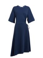 Matchesfashion.com See By Chlo - Drawstring Cut Out Crepe Midi Dress - Womens - Navy