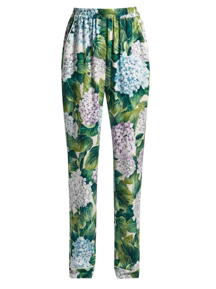 Dolce & Gabbana Ortensia-print Charmeuse Pyjama Trousers