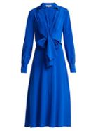 Matchesfashion.com Diane Von Furstenberg - Von Waist Tie Silk Dress - Womens - Blue