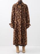 Raey - Leopard-print Belted Raglan-sleeve Wool-blend Coat - Womens - Leopard Print