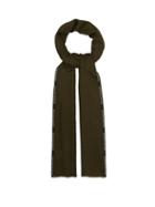 Matchesfashion.com Alexander Mcqueen - Logo-jacquard Cashmere And Silk-blend Scarf - Mens - Dark Green