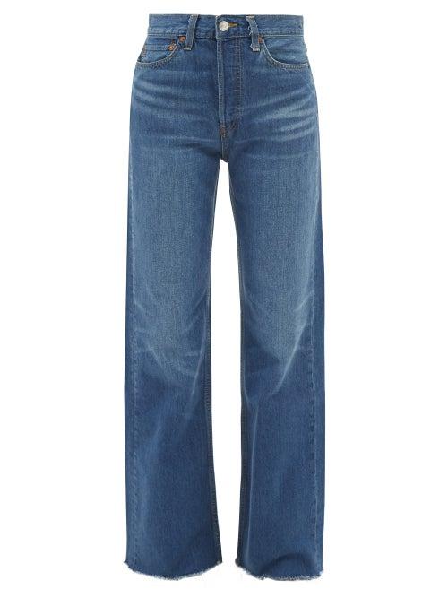 Re/done - 70s Ultra High Rise Wide-leg Jeans - Womens - Mid Denim