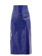 Ladies Rtw 16arlington - Fonda High-rise Patent-leather Pencil Skirt - Womens - Blue