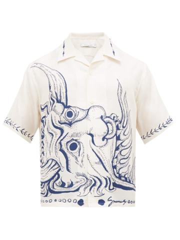 Matchesfashion.com Givenchy - Minotaur Print Silk Twill Shirt - Mens - Beige