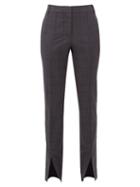 Matchesfashion.com Tibi - Checked Wool Blend Slim Leg Trousers - Womens - Dark Grey