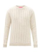 The Elder Statesman - Solid Drop Ribbed Cashmere Sweater - Mens - White