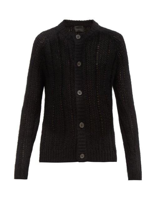 Matchesfashion.com Prada - Longline Mohair Blend Cardigan - Mens - Black