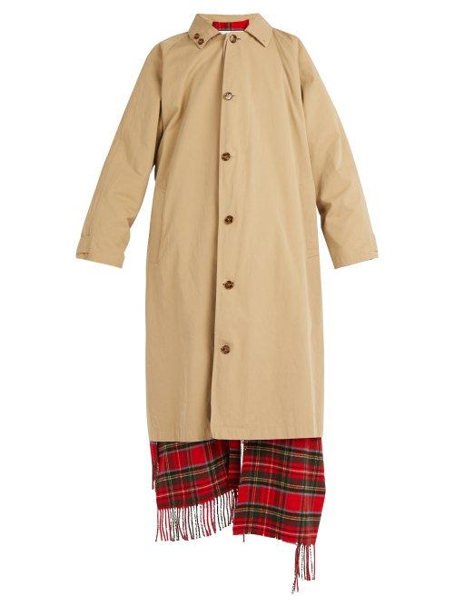 Matchesfashion.com Vetements - Checked Scarf Lined Trench Coat - Mens - Multi