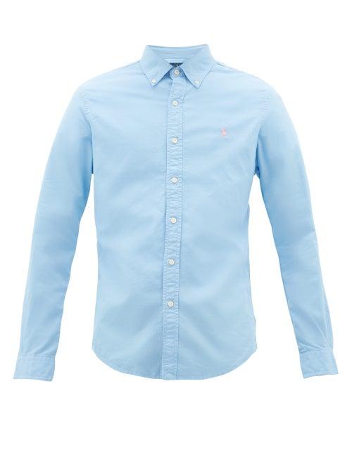 Matchesfashion.com Polo Ralph Lauren - Slim-fit Cotton Oxford Shirt - Mens - Light Blue