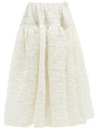 Matchesfashion.com Cecilie Bahnsen - Rosie Floral-smocked Crepe Skirt - Womens - Ivory