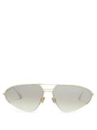 Matchesfashion.com Dior Eyewear - Diorstellaire5 Aviator Sunglasses - Womens - Silver Gold
