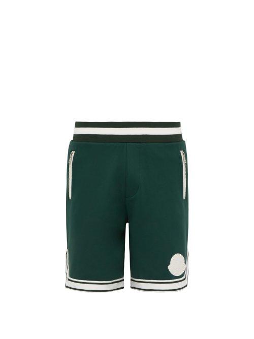 Matchesfashion.com Moncler - Rubberised Logo Plaque Basketball Shorts - Mens - Green