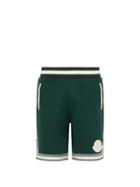 Matchesfashion.com Moncler - Rubberised Logo Plaque Basketball Shorts - Mens - Green