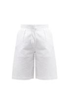 Matchesfashion.com Giuliva Heritage Collection - The Stella Broderie Anglaise Linen Shorts - Womens - White