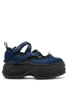 Matchesfashion.com Simone Rocha - Satin Ballet Flatform Shoes - Womens - Navy