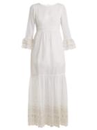 Matchesfashion.com Athena Procopiou - Sunday Morning Lace-trimmed Maxi Dress - Womens - Ivory