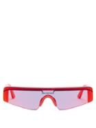 Matchesfashion.com Balenciaga - Reflective Rectangular Frame Acetate Sunglasses - Mens - Red