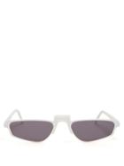 Matchesfashion.com Andy Wolf - Ojala Rectangular Frame Metal Sunglasses - Mens - White