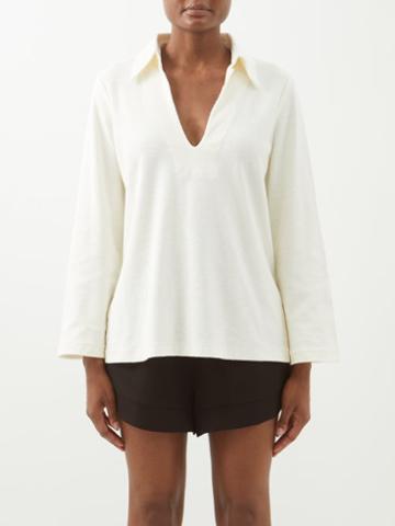 Nili Lotan - Paulette Cotton-terry Jersey Shirt - Womens - Ivory