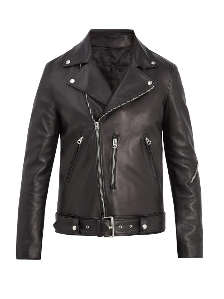 Acne Studios Nate Clean Oversized Leather Biker Jacket