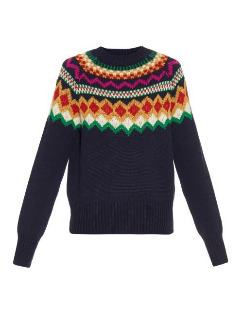 Stella Jean Scottsdale Instarsia-knit Wool Sweater