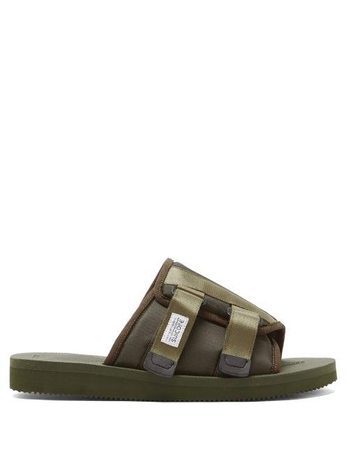 Matchesfashion.com Suicoke - Kaw-cab Technical-twill Slides - Mens - Olive Green