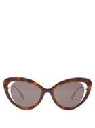 Matchesfashion.com Alexander Mcqueen - Cat Eye Tortoiseshell Acetate Sunglasses - Womens - Tortoiseshell