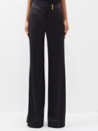 Tom Ford - Fluid Double-faced Satin Wide-leg Trousers - Womens - Black