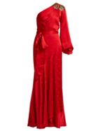 Matchesfashion.com Temperley London - Parachute Embellished Satin Gown - Womens - Red