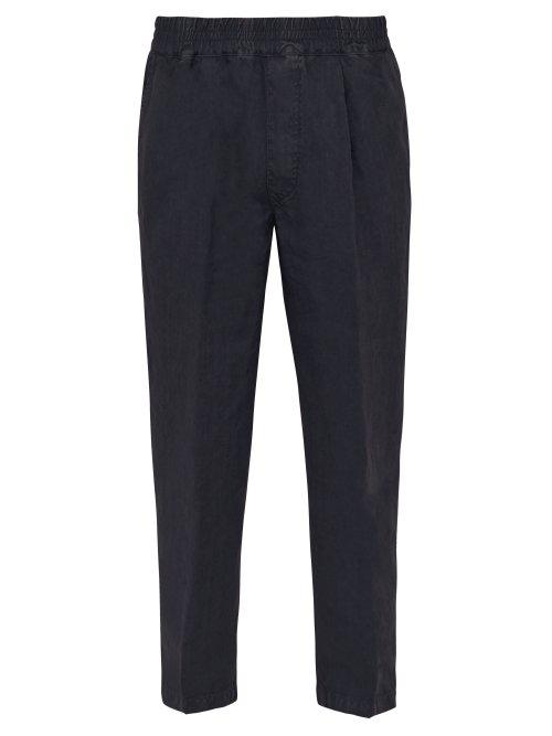 Matchesfashion.com The Gigi - King Cotton And Linen Blend Trousers - Mens - Navy