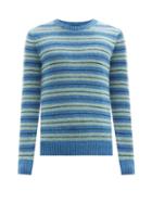 A.p.c. - Toni Striped Jacquard Sweater - Mens - Blue