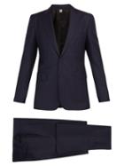 Matchesfashion.com Burberry - Soho Single Breasted Wool Blend Suit - Mens - Navy