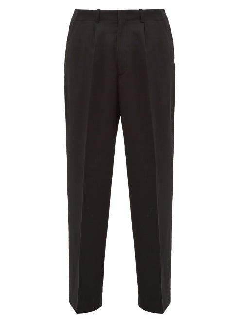 Matchesfashion.com Our Legacy - Borrowed Herringbone Wide Leg Trousers - Mens - Black