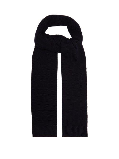 Matchesfashion.com De Bonne Facture - Piqu Knit Wool Scarf - Mens - Navy
