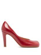 Matchesfashion.com Bottega Veneta - Square Toe Leather Pumps - Womens - Burgundy